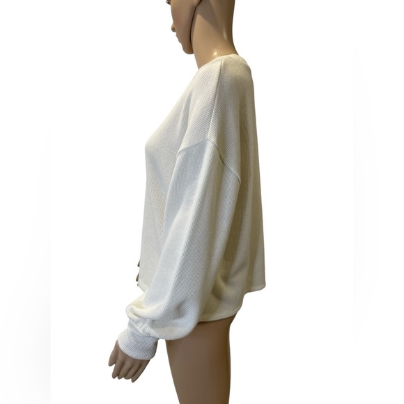 Madewell Puffed Sleeve Cozy Cream Knit Sweater size S - Picture 2 of 3